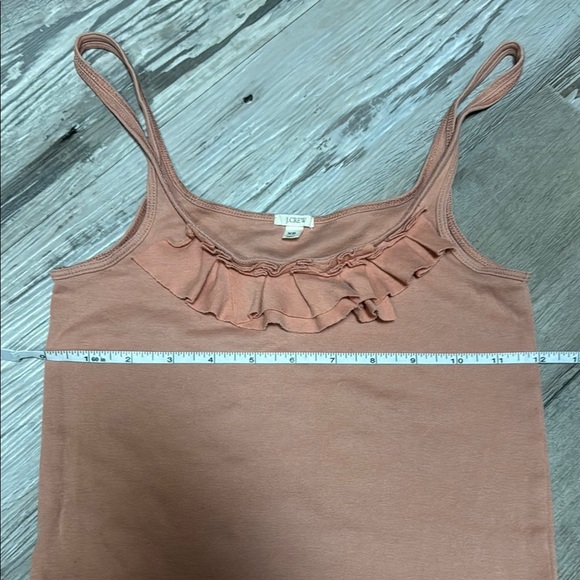 Women's J. Crew Pink Ruffle Tank Top - Picture 4 of 6